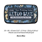 Retro Blue Star Printing oil-based ink pad in floral case