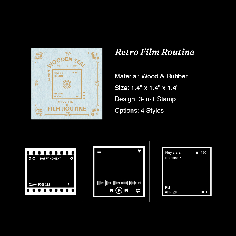 "Miss Time" Vintage 3-in-1 Nesting Wood Stamp