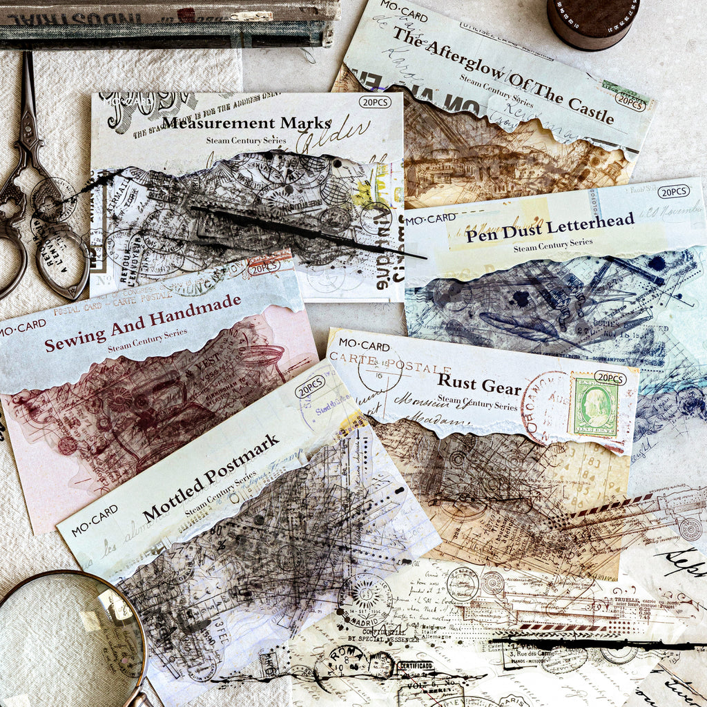 Steam Century sticker collection showing all 6 vintage style options