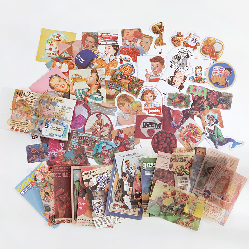 Retro 1950s posters and ads vintage scrapbooking kit