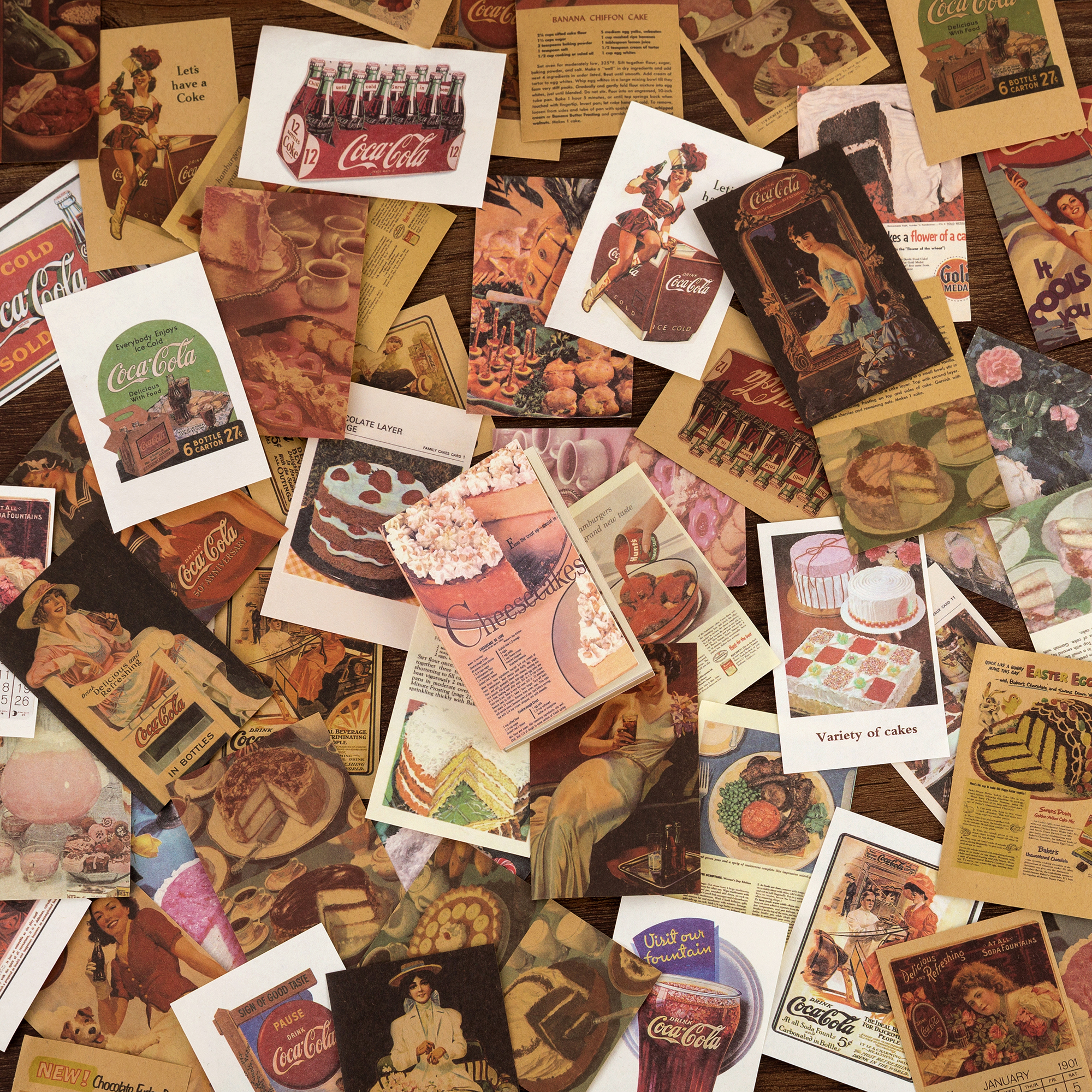 Retro 1950s posters and ads junk journal supplies