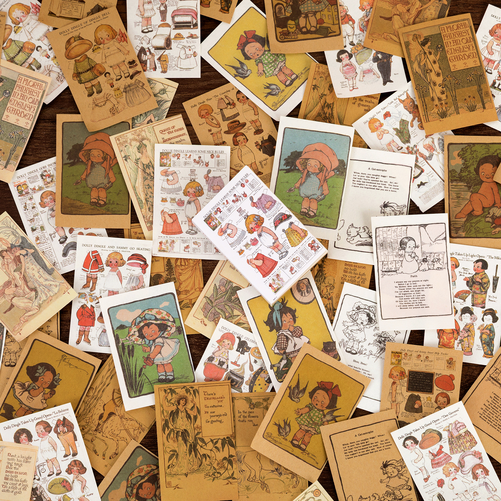 Retro nursery illustrations cute vintage ephemera