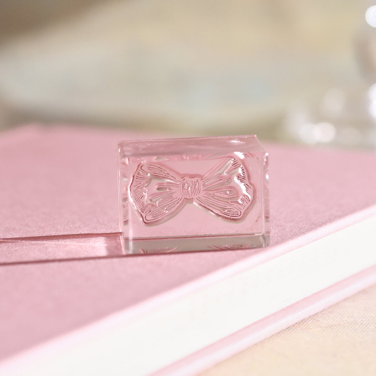 lace reverie acrylic stamp ribbon knot tiny clear stamp lace detail vintage