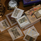 Ukiyo-e drawer box sticker set showing romantic vintage Japanese art designs