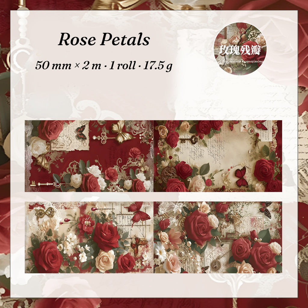 Rose Petals design — full 380mm pattern loop of roses and butterflies