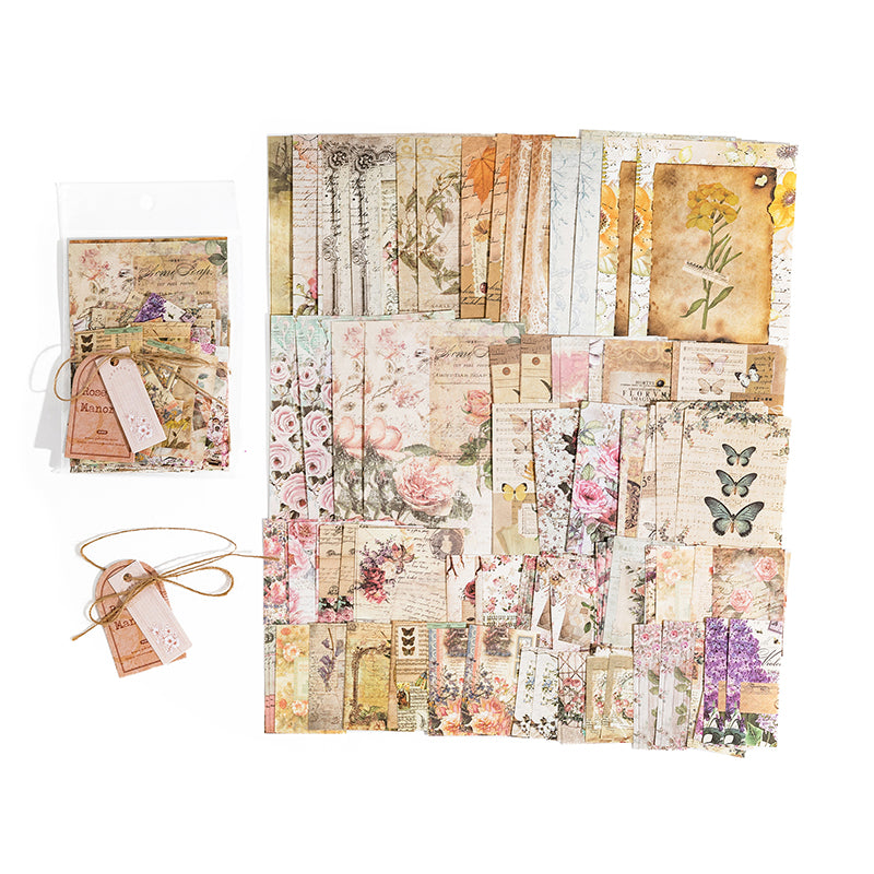 Rose Manor vintage ephemera pack - romantic floral themed nostalgic paper collection for scrapbooking