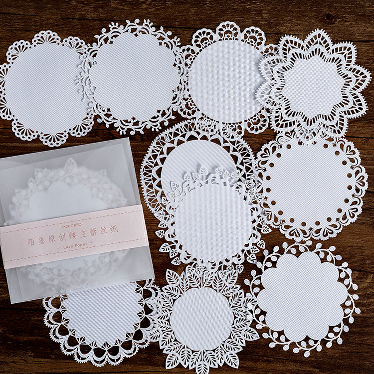 Classic round paper lace doilies for tea party invitations