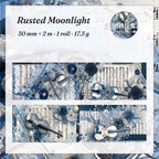 Rusted Moonlight design — full pattern loop of blue-patina butterflies