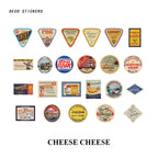 "Cheese Cheese - vintage food-themed decorative stickers"
