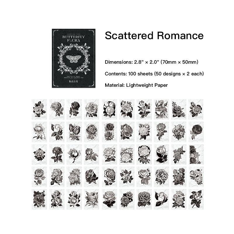 Rose Garden Series - Scattered Romance Vintage Mini Paper Pad