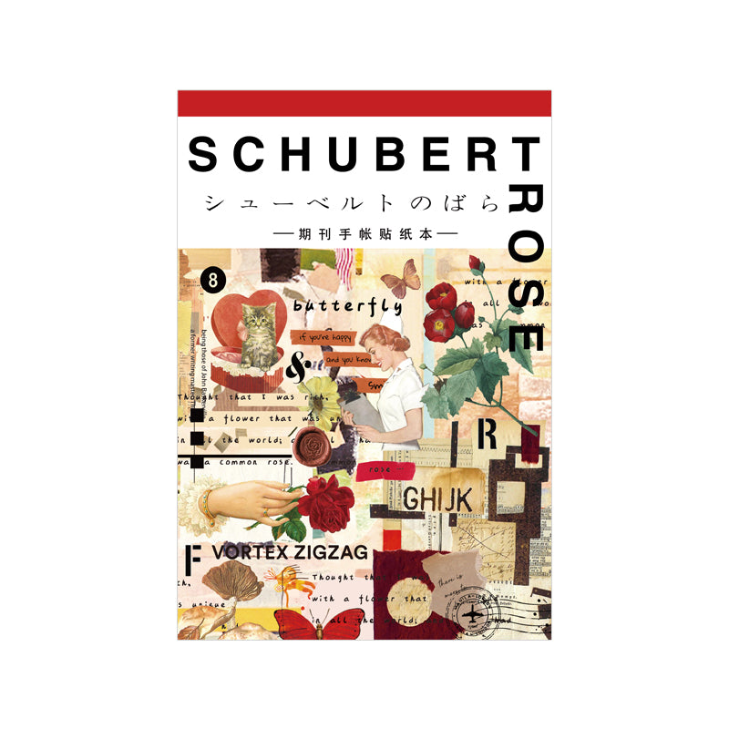 Schubert Rose vintage sticker book - 50 unique floral and romantic vintage designs