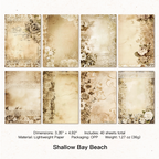 Shallow Bay Beach vintage botanical paper design - soft floral pattern