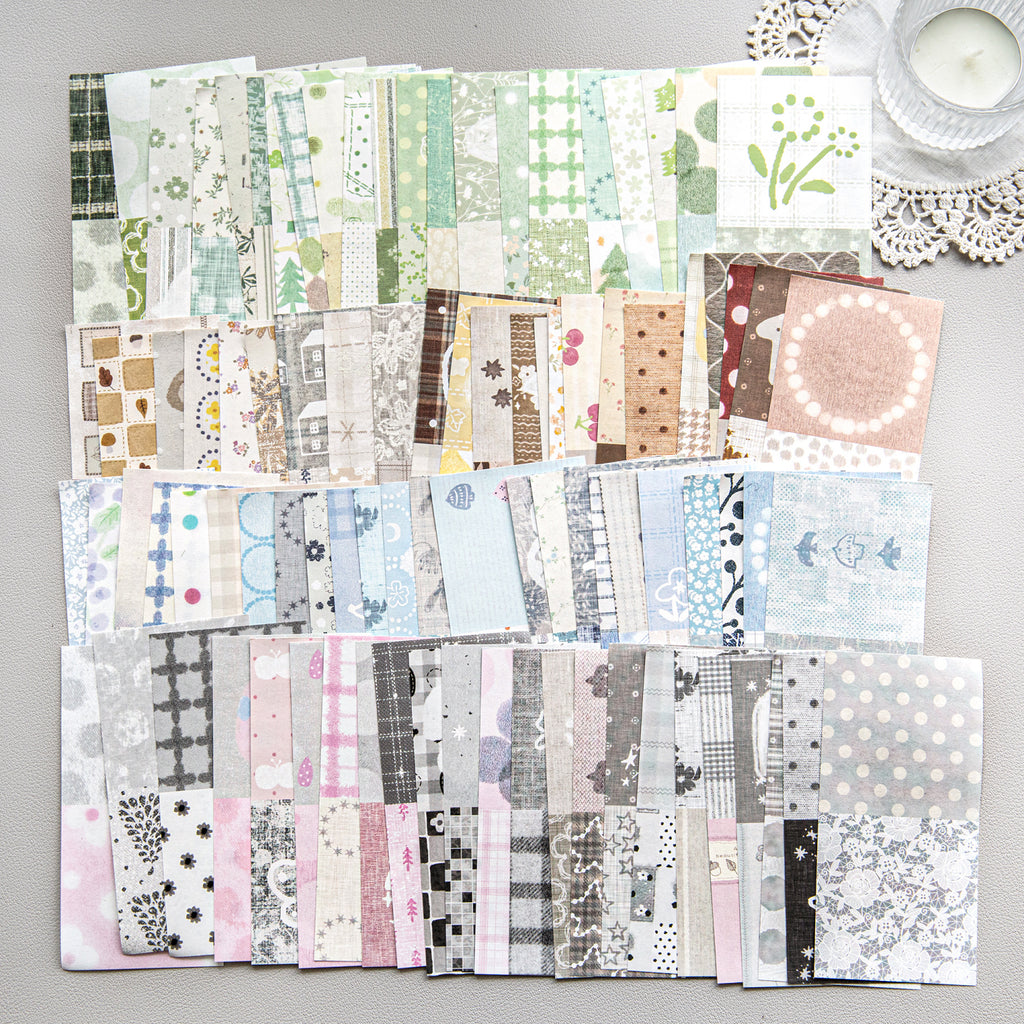 Single vintage ephemera paper pack with title text and botanical border print, mixed lightweight paper and PET overlay, pre-cut journal collage sheet for scrapbook layering
