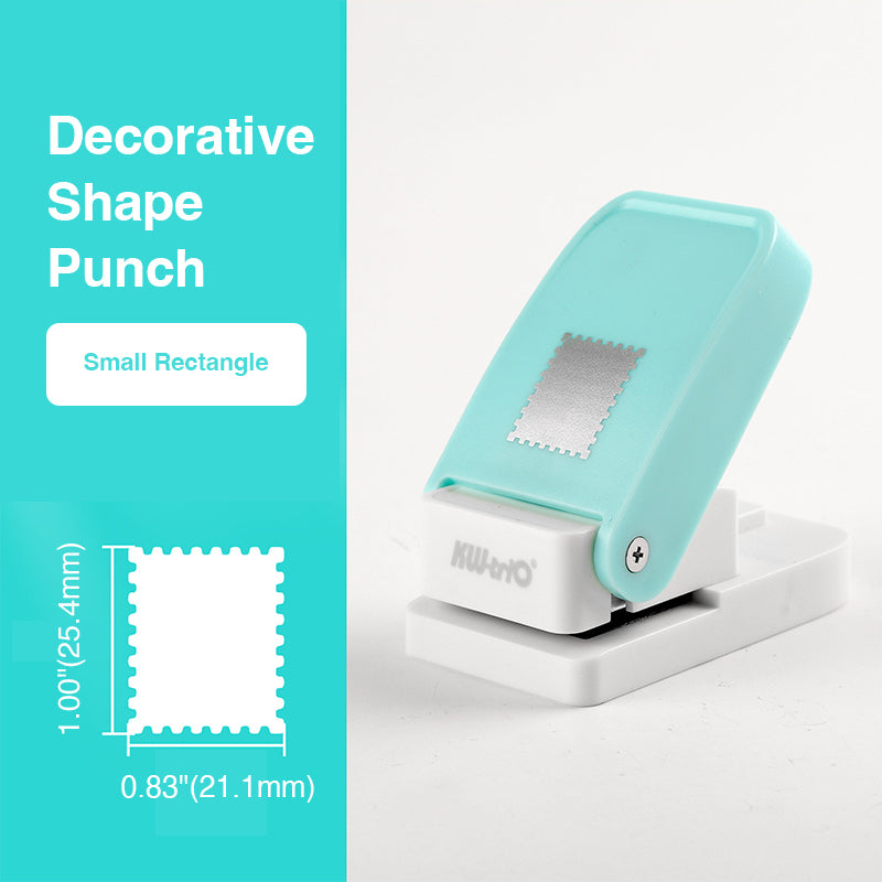 Stamp punch small rectangle size 1.00x0.83 inch 21.1x25.4mm perforated edge decorative shape punch mint handle
