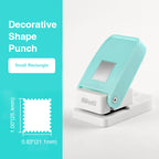 Stamp punch small rectangle size 1.00x0.83 inch 21.1x25.4mm perforated edge decorative shape punch mint handle