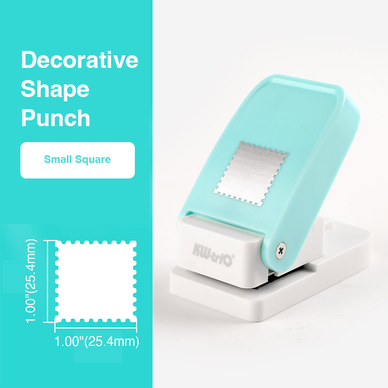 Stamp punch small square size 1.00x1.00 inch 25.4x25.4mm perforated edge decorative shape punch mint handle