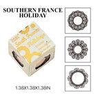 Southern France Holiday vintage wood stamp set - travel inspired design