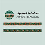 	Spotted Reindeer PET tape specification card - reindeer dot design, 20mm x 2m