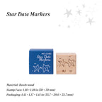 Vintage Star Constellation Beech Wood Stamps — 6 Celestial Designs