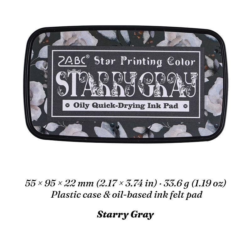 Starry Gray Star Printing oil-based ink pad in floral case