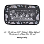Starry Gray Star Printing oil-based ink pad in floral case