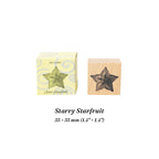 Starry Starfruit beech wood journal stamp with stamped starfruit impression