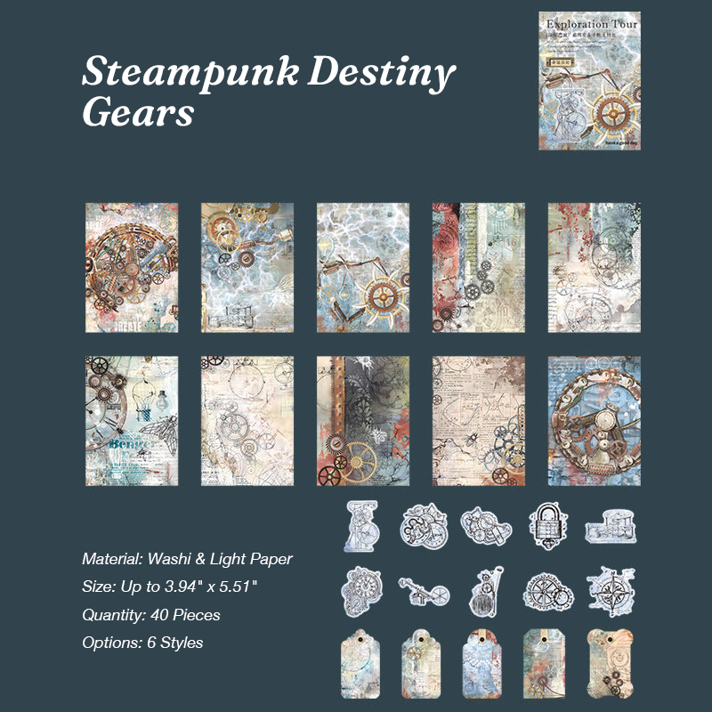 Steampunk destiny gears clockwork aesthetic journal supplies