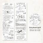 Storybook Spell washi tape with Peter Rabbit style bunny illustrations and children's story handwriting