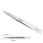 Straight tip precision tweezers for journaling and sticker placement