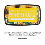 Sunflower Star Printing oil-based ink pad in floral case