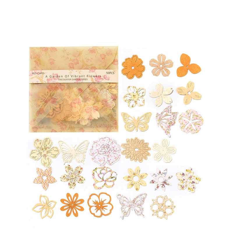 Sunlit golden amber florals die cut journaling supplies