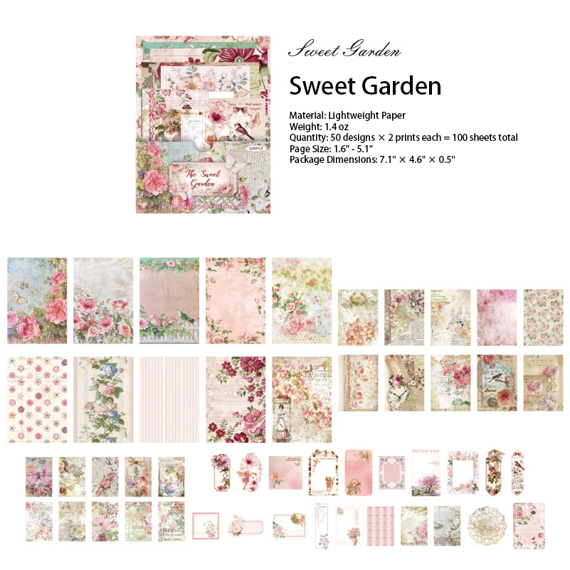 Sweet Garden design - vintage floral country post office paper