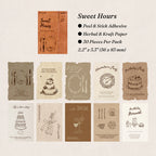Sweet hours textured journal cards dining utensils cake charcuterie party wine celebration quotes