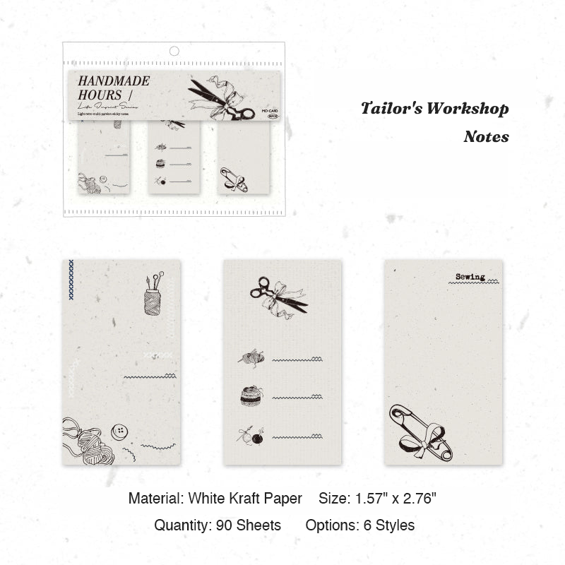 Tailor's workshop vintage sewing theme kraft paper sticky notes