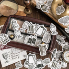 38-piece tavern sticker set with retro wine, whiskey and cocktail themed designs