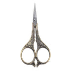 Teal bronze lily scissors with classic carved lily handles