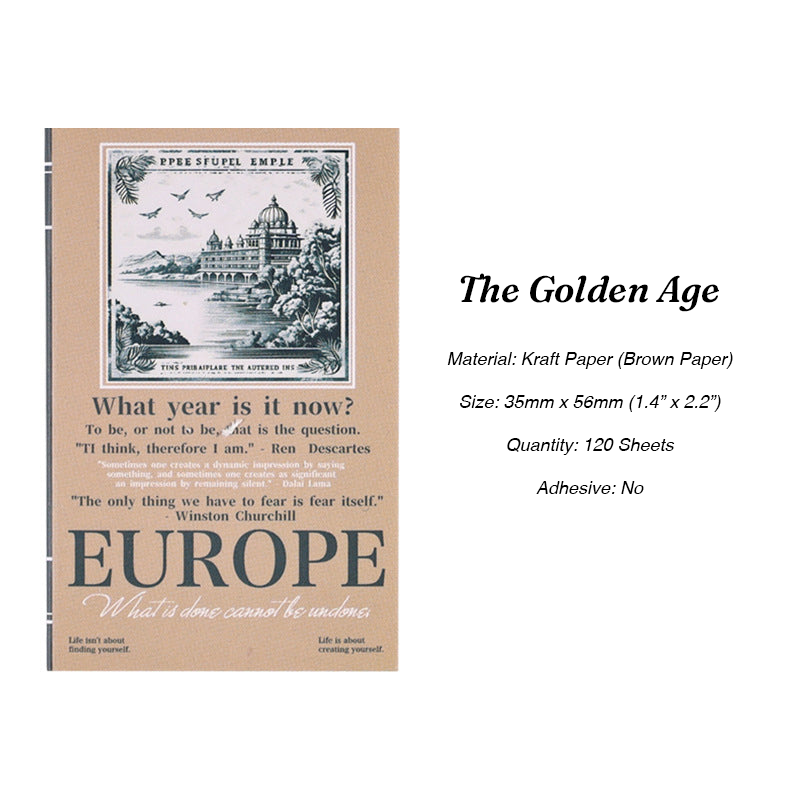 The Golden Age retro typography and number kraft ephemera