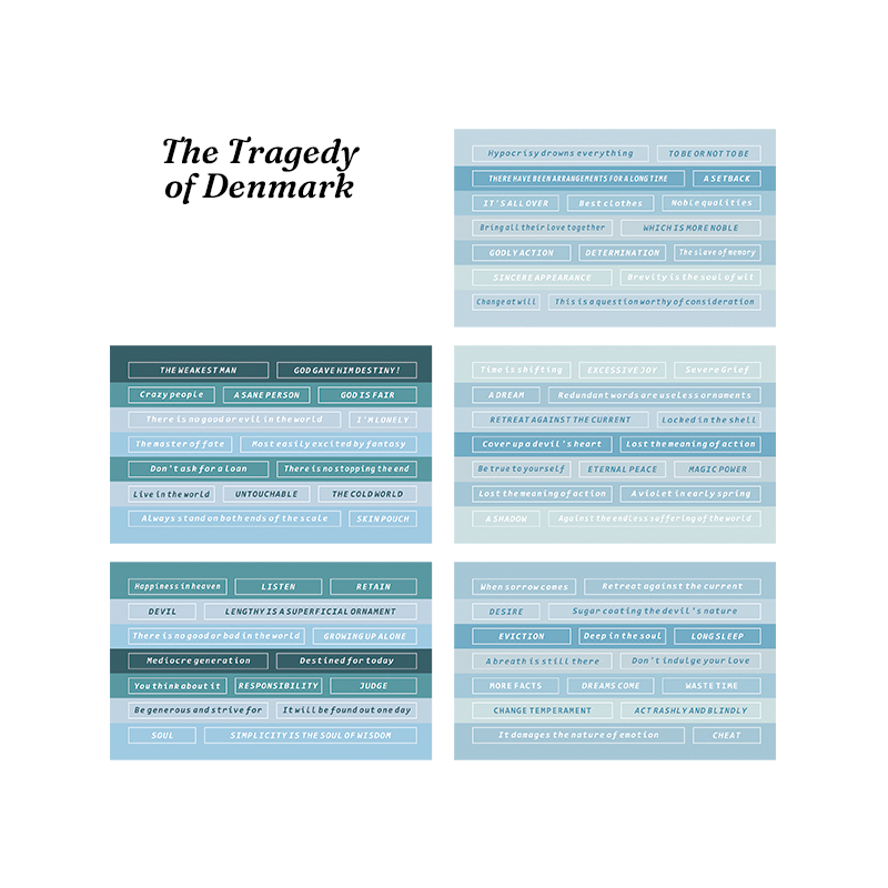 The tragedy of Denmark vintage dark academia quote stickers