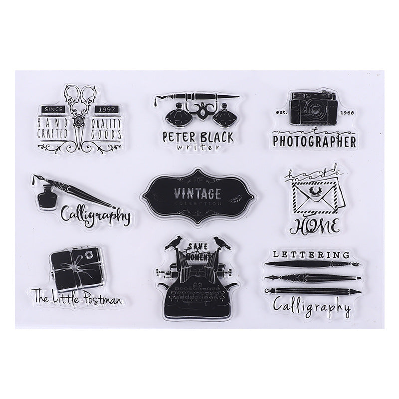 Vintage Ephemera Clear Silicone Stamp Collection