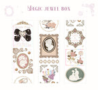 The Duchess's jewel box die-cut washi tape featuring pearl necklaces, cameos, and vintage crowns
