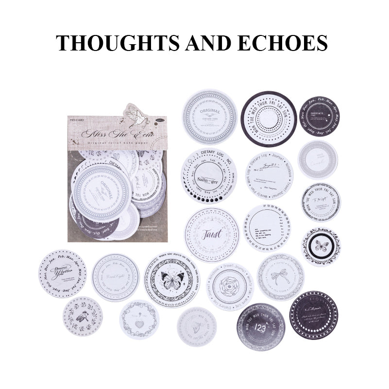 Thoughts and Echoes letterpress ephemera - vintage text embossed paper for journaling