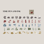 Time pen and ink vintage stickers - retro writing theme