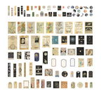 Time Remembered collection chart - all collage paper designs in muted tones grid