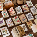 Dual-material vintage journal showing kraft and lightweight paper pages