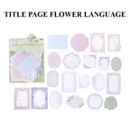 Title Page Flower Language letterpress ephemera - vintage botanical embossed paper design