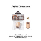 Toffee Chocolate stamp with beech wood handle and product packaging