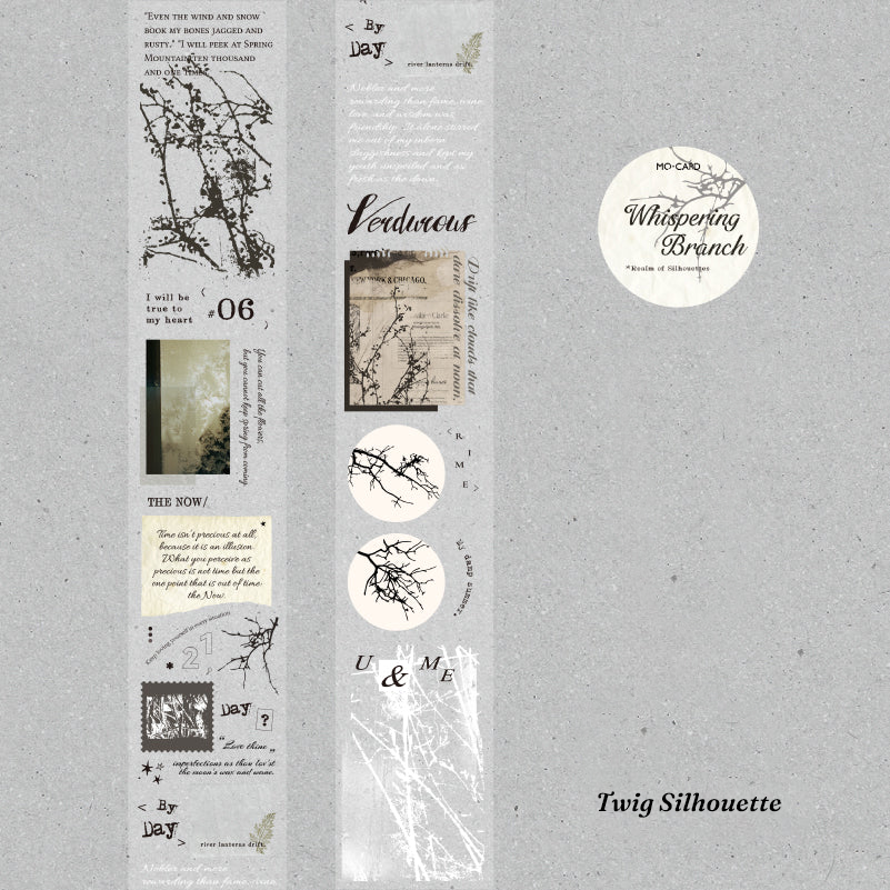 Minimalist tree branch and twig silhouette wide tape Twig Silhouette for nature theme