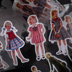 Display of urban beauty vintage fashion girl washi tape stickers for bullet journals and crafts
