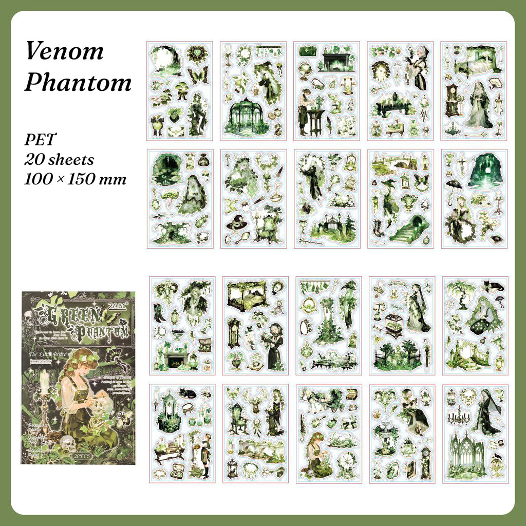 Thorn Chapel sticker book style 3 — Venom Phantom, 20 gothic PET sheets