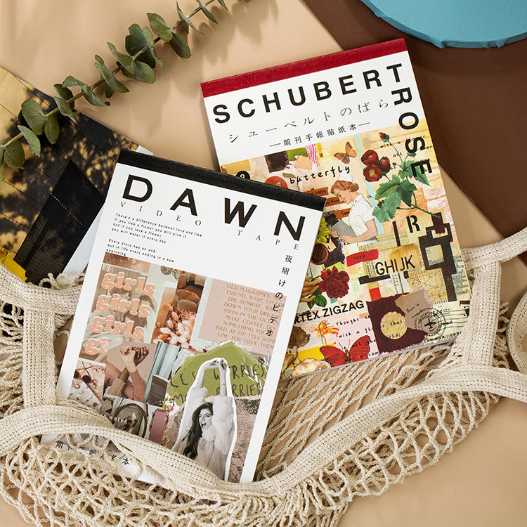 Vibrant vintage sticker book with 50 unique washi paper designs - spiral bound